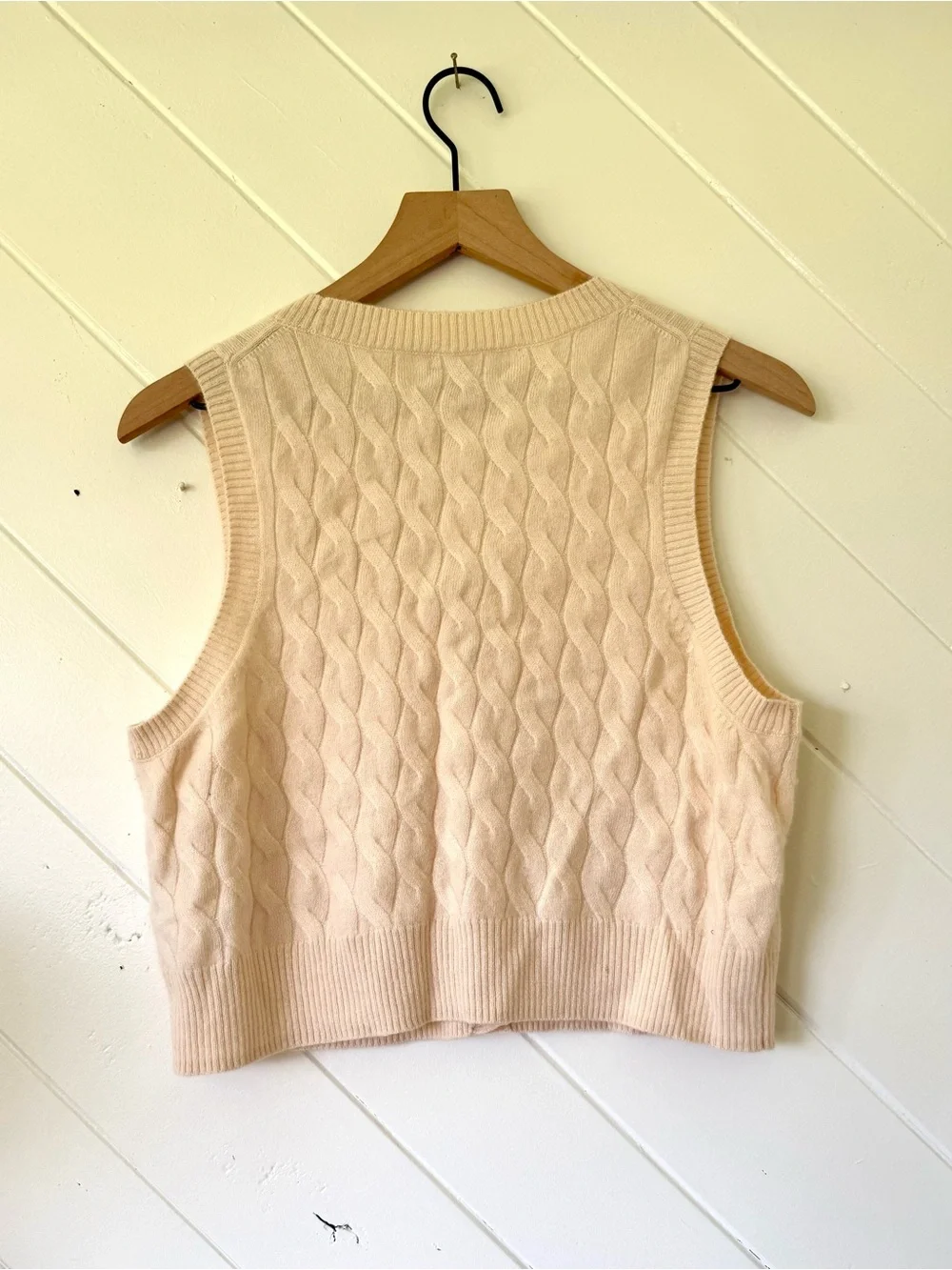 J. Crew cashmere cable knit vest in cream